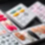 Colorful nail stamping plates showcasing various designs for French tips