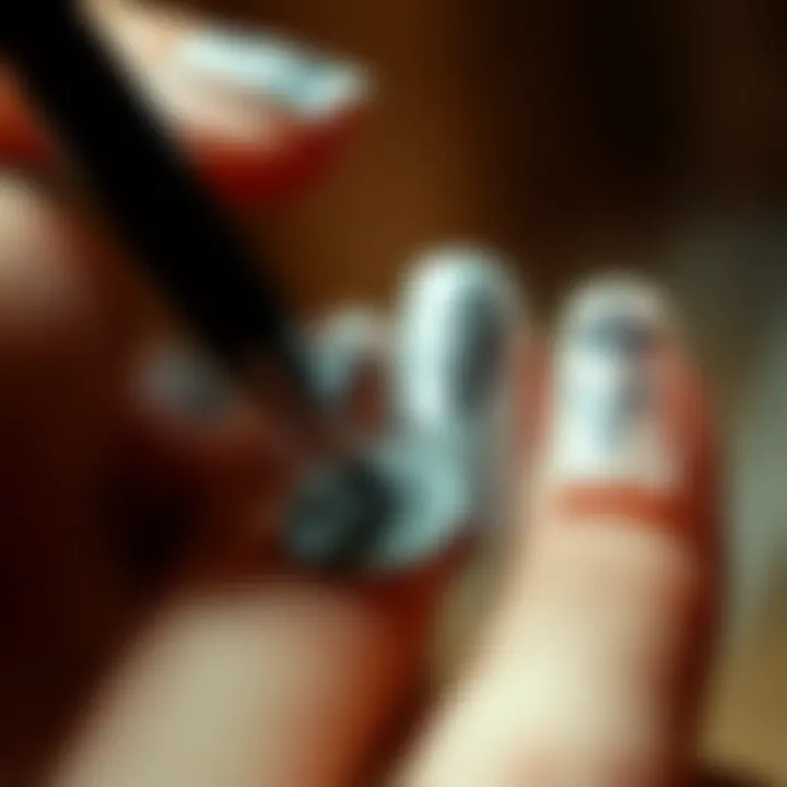 Mastering the Art of Nail Stamping Techniques A close-up view of detailed nail stamping techniques in action