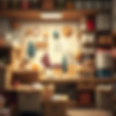 Organized crafting space featuring crochet materials and boxes