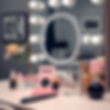 Modern Vanity Setup Stylish modern vanity setup with accessories