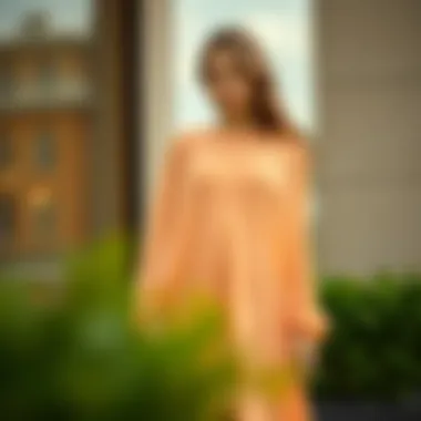 Chic Styling of Asymmetrical Chiffon Dress A model showcasing a chic styling option for an asymmetrical chiffon dress