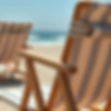 Close-up of ergonomic features of a beach chair