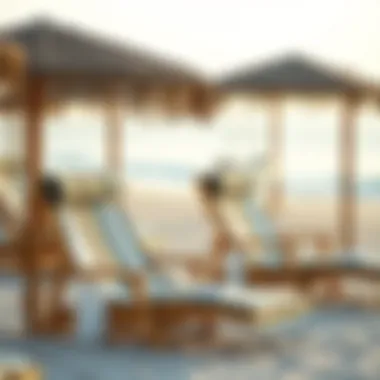 Fashionable beach setting with backrest chairs