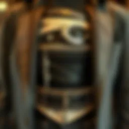 A stylish cincher displayed as a centerpiece in a modern wardrobe.