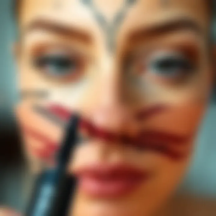 Before and after application of micro wand mascara on lashes