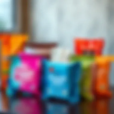 Variety of Underarm Wipe Formulations Diverse selection of underarm wipes with varying formulations