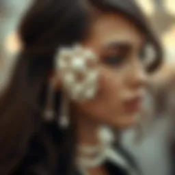 Elegant barrette adorned with pearls