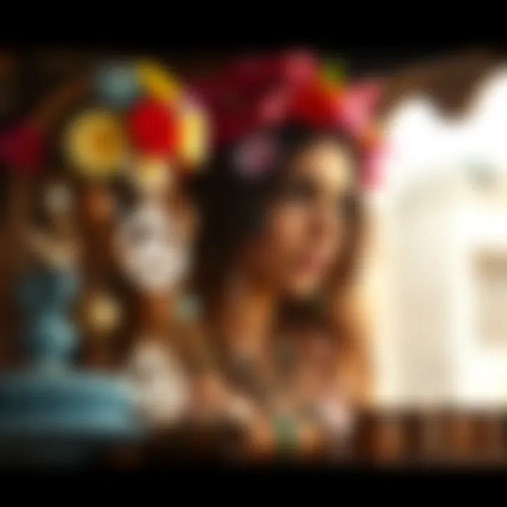 Bohemian Accessories Showcase A close-up of bohemian accessories, including peace sign jewelry and flower crowns