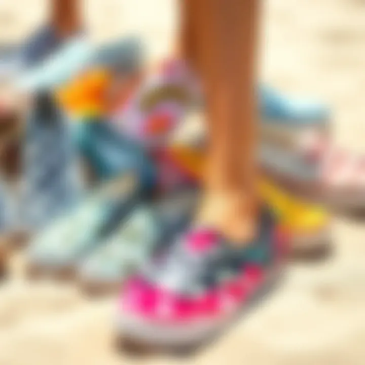 A vibrant array of slip-on shoes in various designs