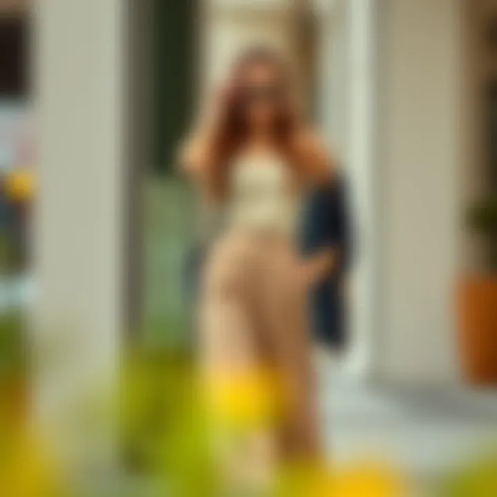 Chic Outfit with High Slit Pants Stylish outfit pairing high slit pants with accessories