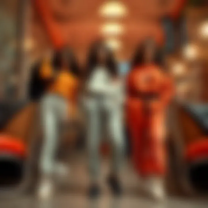 Chic Styling with Button-Up Sweatpants A stylish setting with individuals wearing button-up sweatpants in a casual yet chic manner.