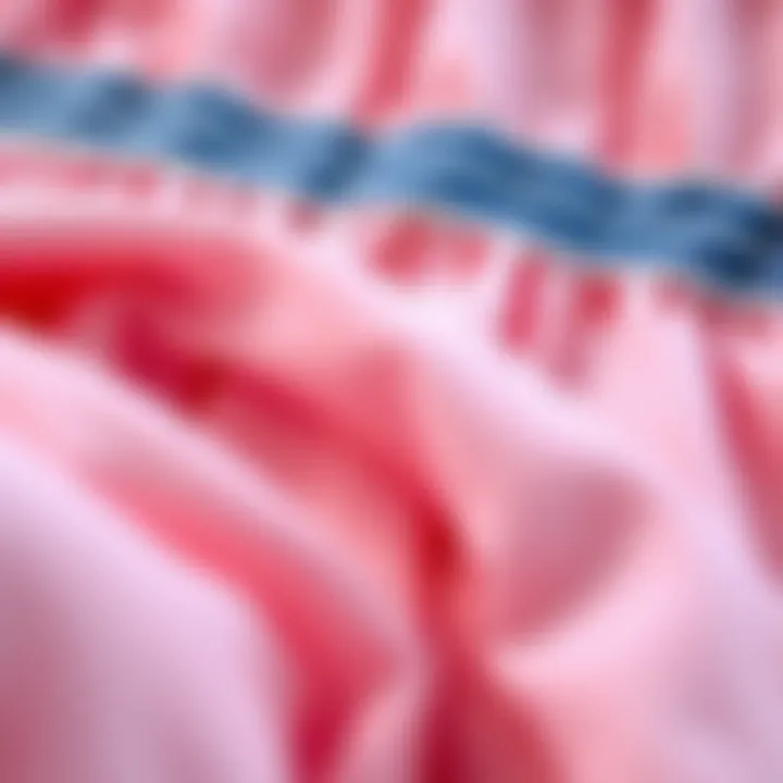 Close-up of fabric textures used in preppy work dresses