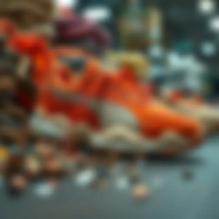 Sustainable Materials in Chunky Puma Production An array of sustainable materials used in Puma footwear production.