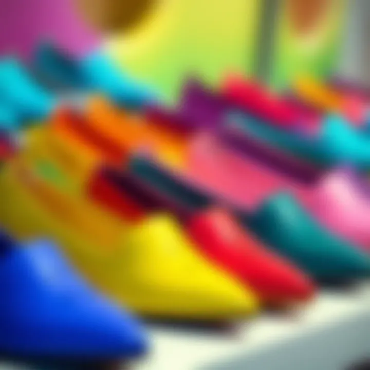 A stylish display of Crocs pointed toe flats in various colors