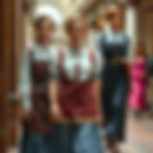 Historical evolution of waist aprons in fashion