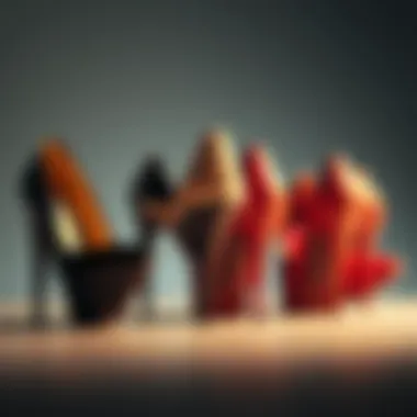 Comparison of different heel shapes and styles