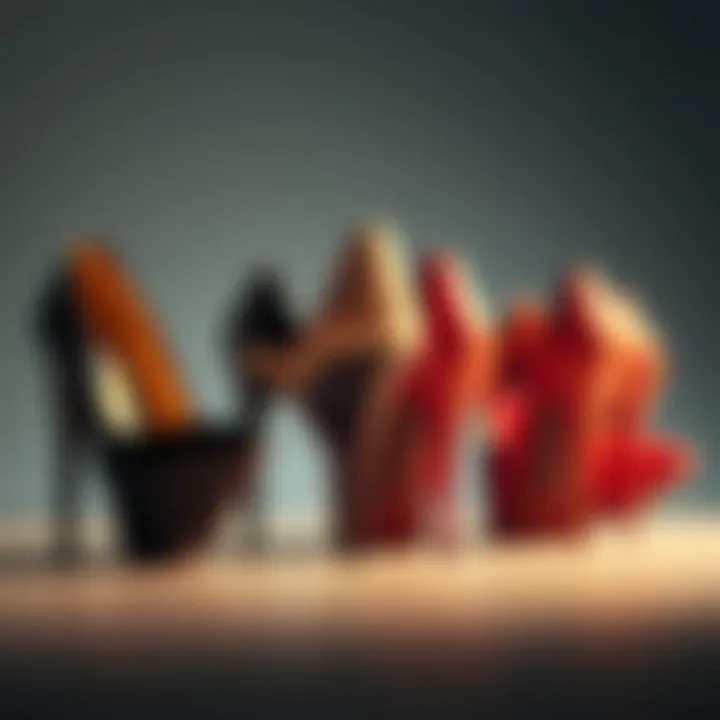 Comparison of different heel shapes and styles