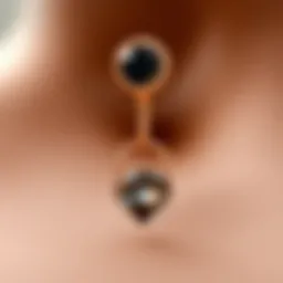 Artistic representation of a 10mm belly ring showcasing its unique design
