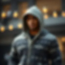 Stylish hooded cardigan showcasing intricate patterns