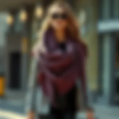 Stylish Thick Shawl Stylish thick shawl paired with modern attire