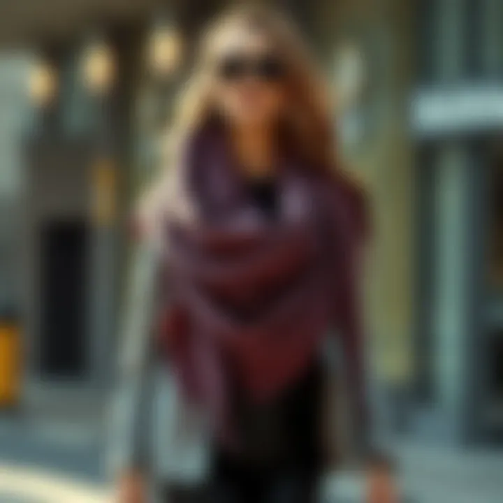 Stylish Thick Shawl Stylish thick shawl paired with modern attire
