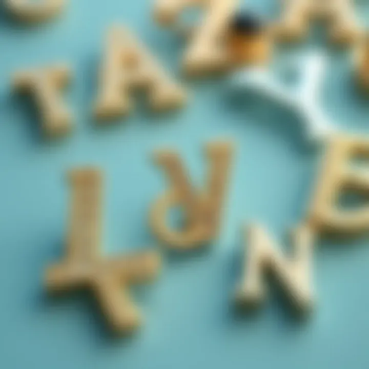 A close-up shot of contemporary letter brooch pins with modern aesthetics