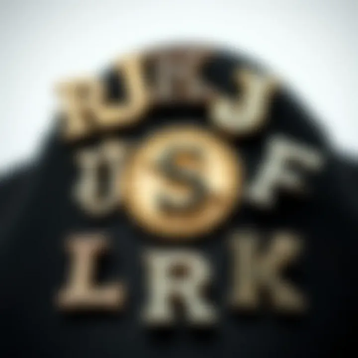 A collage of letter brooch pins symbolizing various cultural meanings and identities