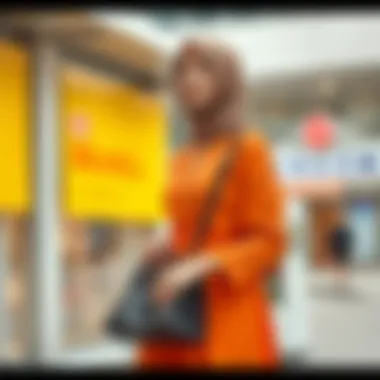 Orange modest dress styled for a casual day out