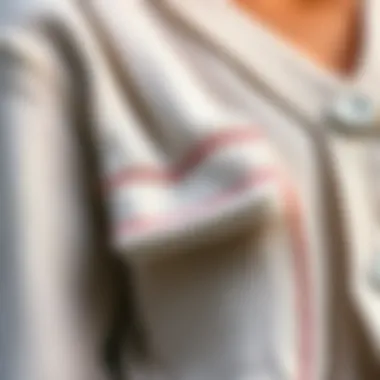 Design Elements and Craftsmanship Detailed view of stitching and design elements of cardigan