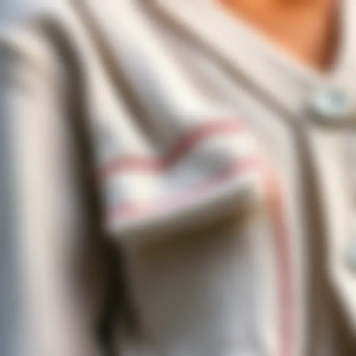 Design Elements and Craftsmanship Detailed view of stitching and design elements of cardigan