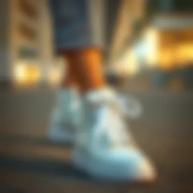 Versatile Styling with Extra Long White Shoelaces Elegant footwear showcasing the versatility of extra long white shoelaces