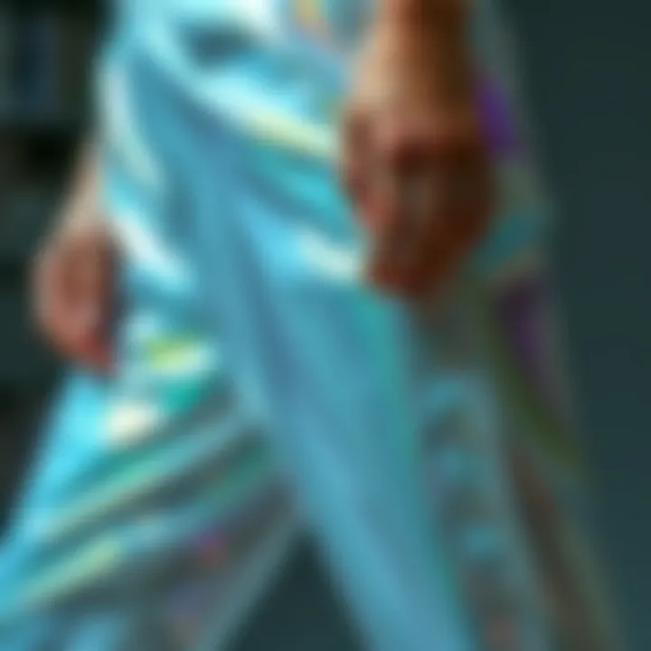 Artistry in Holographic Design Close-up of craftsmanship in holographic garment design