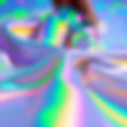 Innovative holographic fabric showcasing vibrant colors