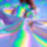 Vibrant Holographic Material Innovative holographic fabric showcasing vibrant colors