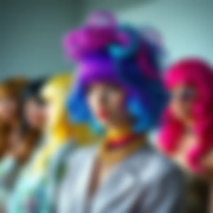 Sustainable Choices in Wigs and Fashion Vibrant wigs displayed as part of a sustainable fashion collection
