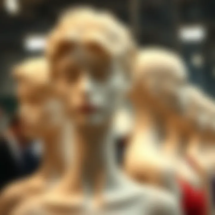 Historical Evolution of Mannequin Heads Historical depiction of mannequin heads illustrating their evolution over time