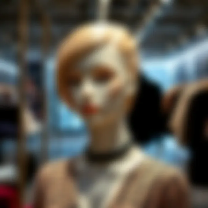 Blonde Mannequin Head in a Modern Boutique Blonde mannequin head displayed in a modern boutique setting