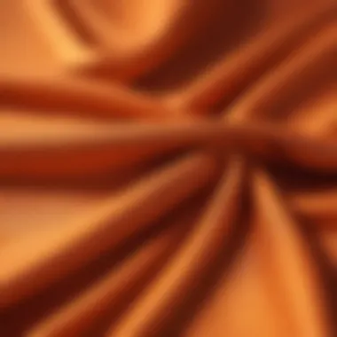 Close-up of orange fabric showcasing texture and patterns