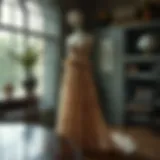 Elegant socialite maxi dress displayed in a vintage setting