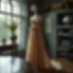 Elegant socialite maxi dress displayed in a vintage setting