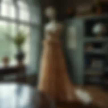 Elegant socialite maxi dress displayed in a vintage setting