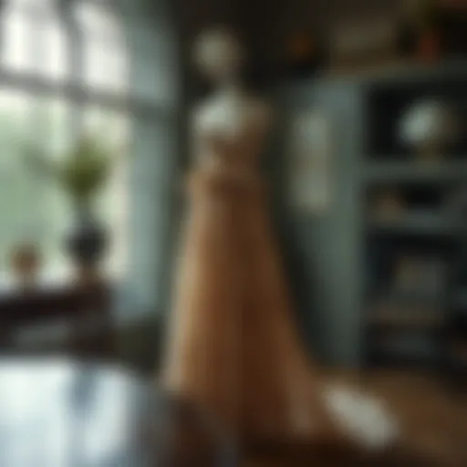 Elegant socialite maxi dress displayed in a vintage setting