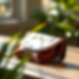 Elegant soft leather eyeglass pouch in natural light