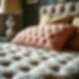 Artistry in Tufting Intricate tufting patterns on a bedspread showcasing craftsmanship