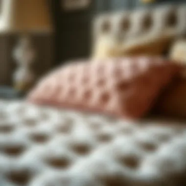 Artistry in Tufting Intricate tufting patterns on a bedspread showcasing craftsmanship