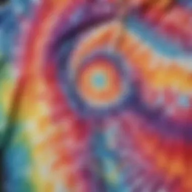 Close-up of intricate tie dye patterns showcasing artistry