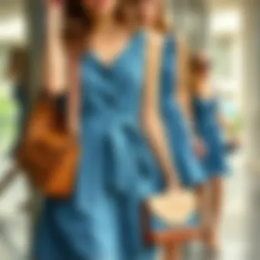 Accessorizing Tips for Jean Blue Dresses An array of accessories complementing jean blue dresses