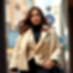 Elegant plus size long sleeve shrug draped over a stylish outfit