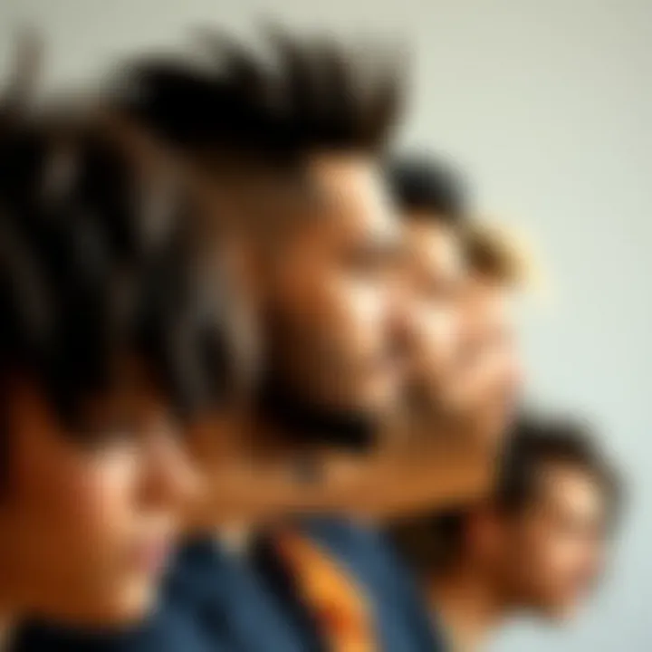 Diverse hair types styled with a wide tooth rat tail comb