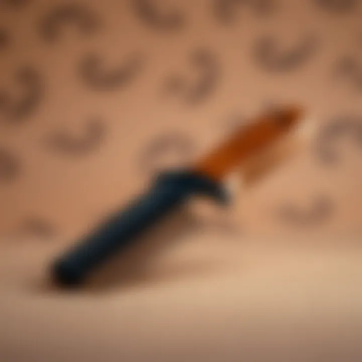 Wide tooth rat tail comb on a stylish background